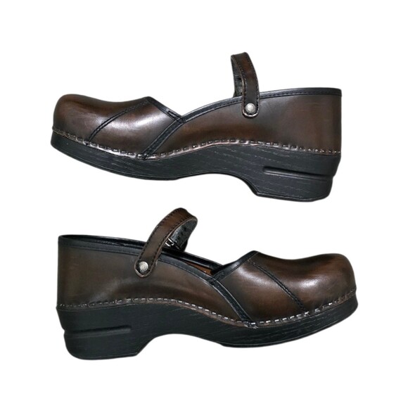 Dansko Marcelle Clog Shoes Womens EU 40 US Size 9.5 - 10 Maryjane Brown Leather - Picture 4 of 9